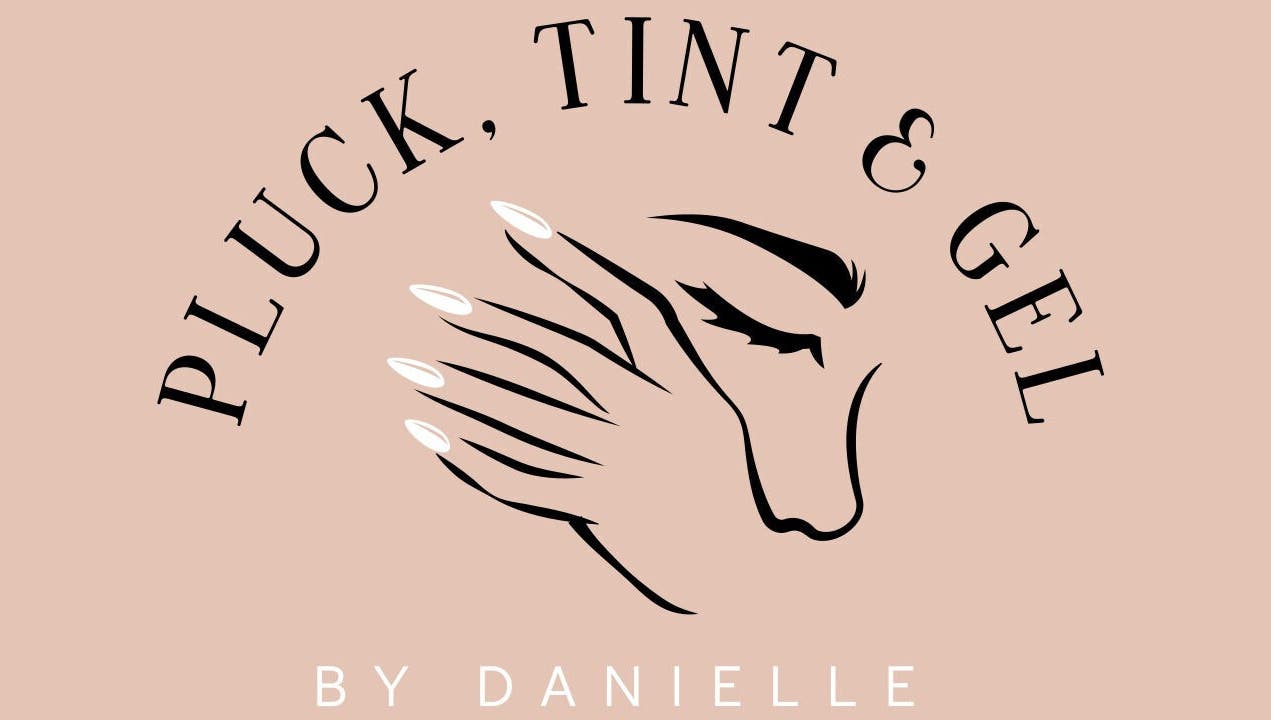 Pluck, Tint & Gel logo showcasing elegant face and nails design. Located in North Wingfield, England, GB.