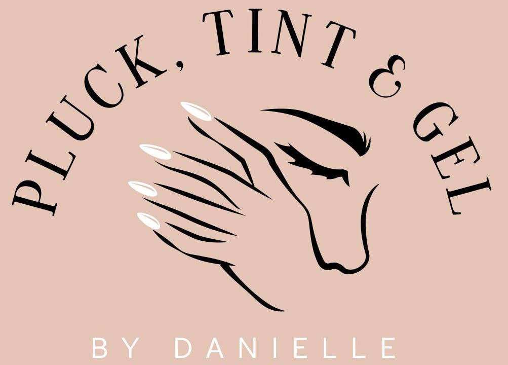 Pluck, Tint & Gel logo showcasing elegant face and nails design. Located in North Wingfield, England, GB.