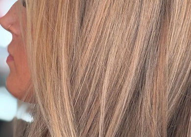 Blonde hair detail styled at KL Creative Hair @ Salon 22, Enniskillen, Northern Ireland, GB.