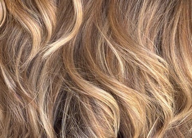 Blonde wavy hair styled at KL Creative Hair @ Salon 22, Enniskillen, Northern Ireland, GB.