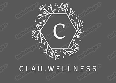 Logotipo gráfico de Clau.Wellness localizado em Caparica, Setúbal, PT com design elegante e moderno.
