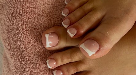 French pedicure at NailsByKrista in Newmarket, England, GB showcases polished elegance and style.