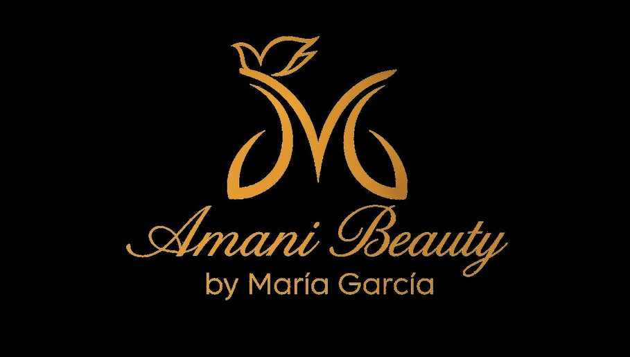Logotipo de Amani Beauty by Maria Garcia, Tías, Canarias, ES, con un elegante diseño dorado.