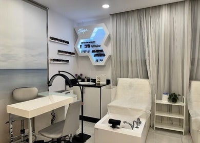 غرفة هادئة لخدمات التجميل في Rima Salon - Hilton Jeddah، جدة، مقاطعة جدة، المملكة العربية السعودية.