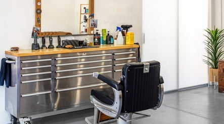 Modern barber station at Dapper Man London, West Wollongong, New South Wales, AU. Sleek and stylish grooming setup.