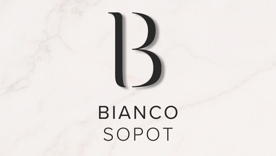 Logo Bianco Beauty Sopot na tle marmuru w Sopot, Województwo Pomorskie, PL.