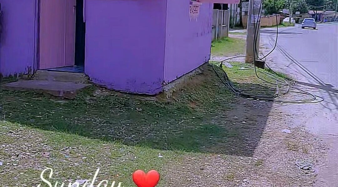 Beauty by Nicole venue in Grange Hill, Westmoreland Parish, JM with a vivid purple exterior.