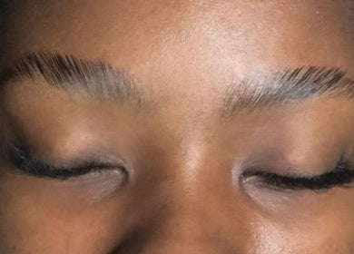 Close-up of styled lashes and brows at Star Quality Looks, Boksburg, Gauteng, ZA.
