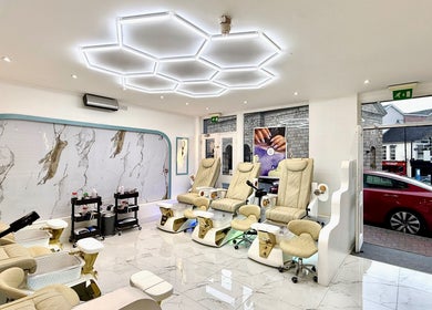 Luxurious pedicure chairs at Brigid Nails, Monaghan, County Monaghan, IE, offering a chic nail care experience.