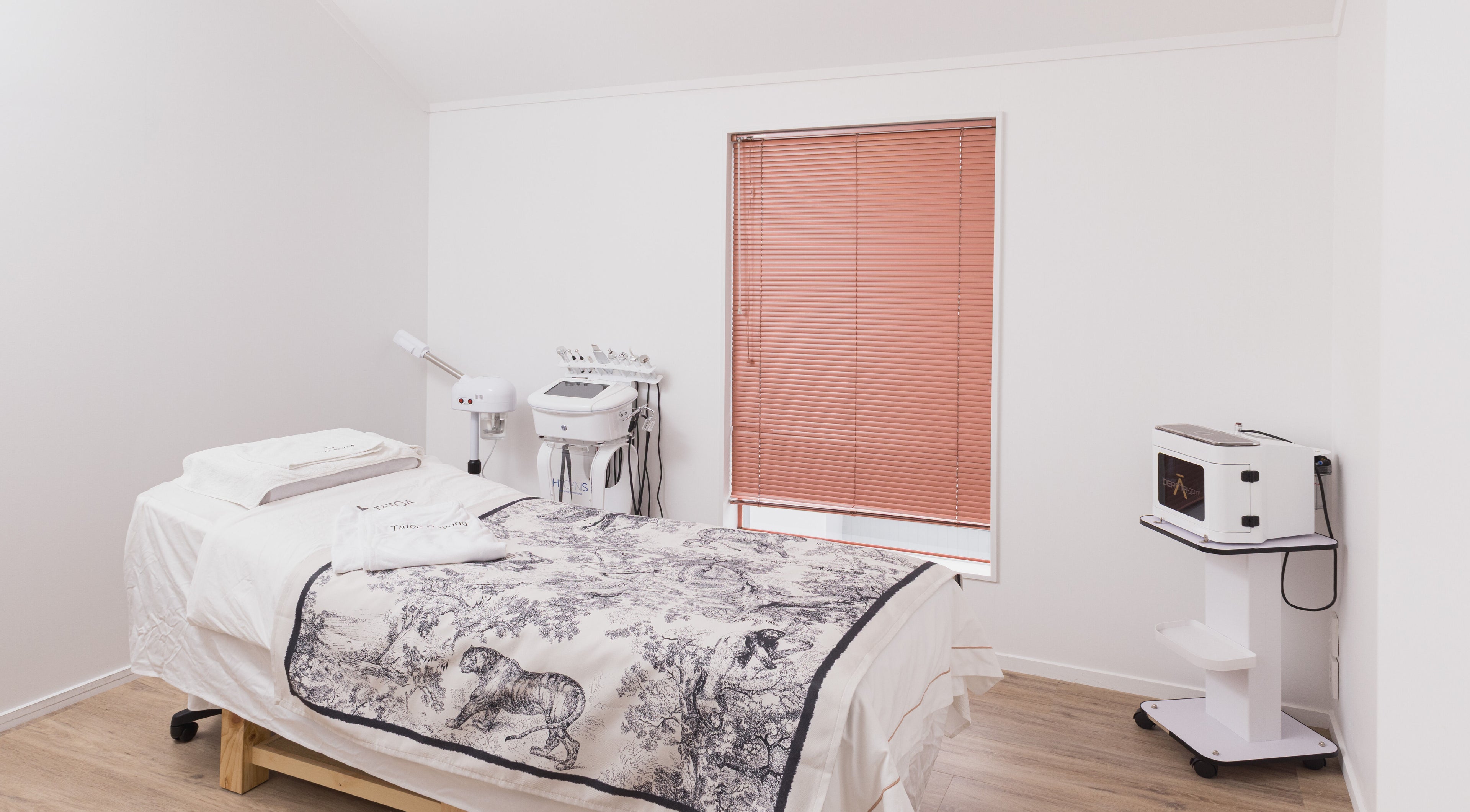 Relaxing spa room at Tatoa Beyond (Hamilton), featuring massage bed and equipment, Hamilton, Waikato Region, NZ.