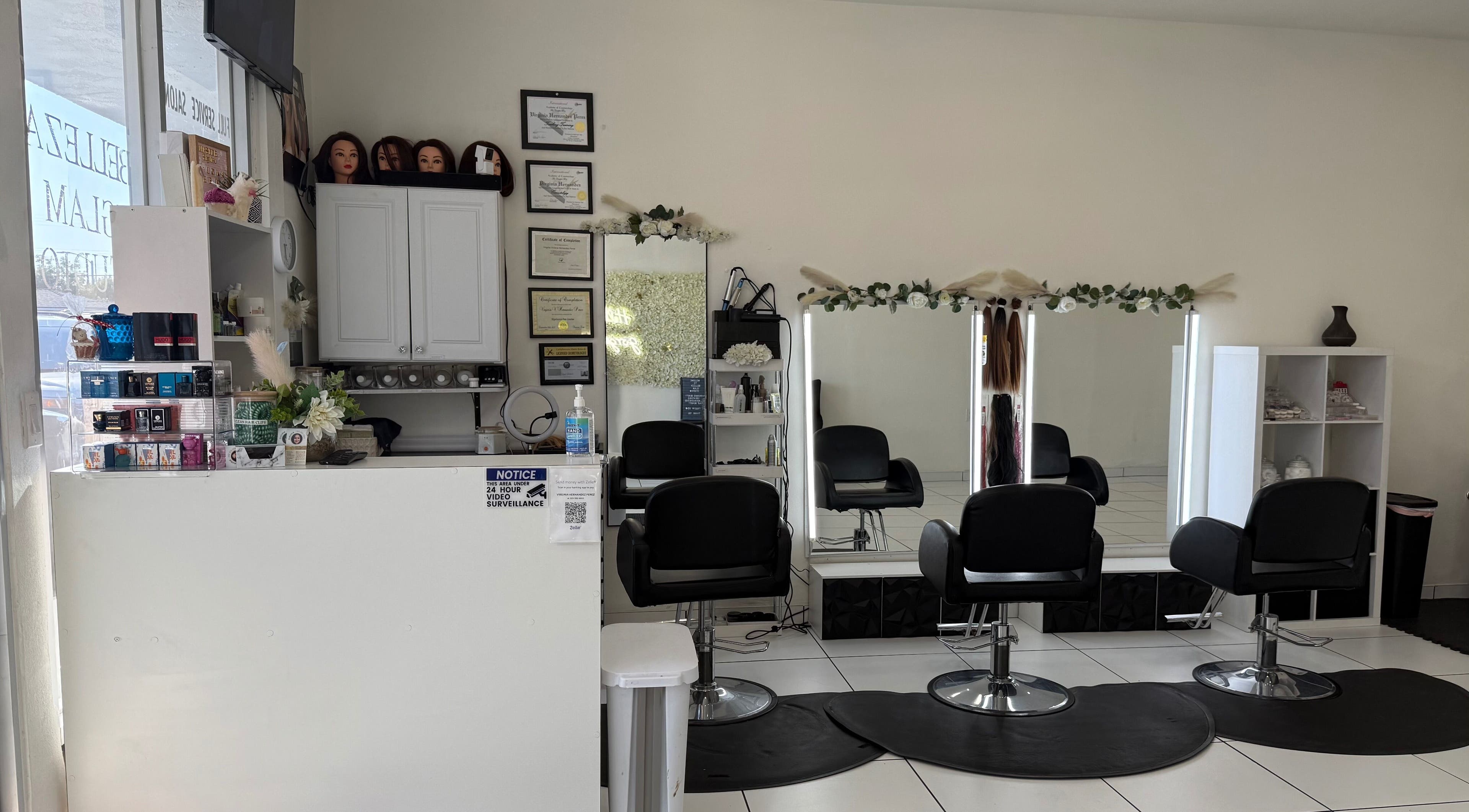 Belleza Glam Studio with Virginia Hernández in South Gate, California, US featuring stylish seating and decor.