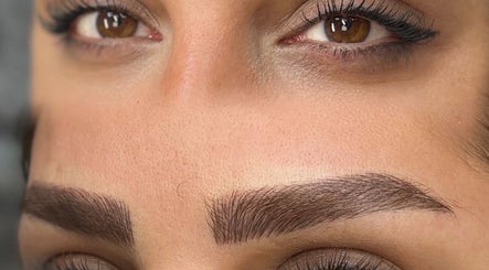 Close-up of expertly shaped eyebrows at Afraclinic, Vancouver, British Columbia, CA.