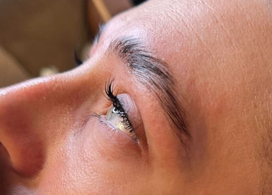 Close-up of enhanced lashes at The Ivy Room, Thatcham, England, GB, showcasing expert beauty care.