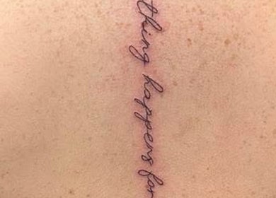 Elegant script tattoo on skin at Della micro blading makeup & brow expert, Wath Upon Dearne, England, GB.
