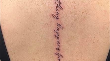 Elegant script tattoo on skin at Della micro blading makeup & brow expert, Wath Upon Dearne, England, GB.