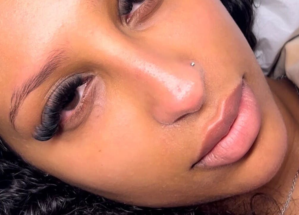 Close-up of elegant eyelash extensions at Sculptbeautee in London, England, GB.