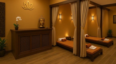 NUCHABA Thai Massage pihentető kezelőhelyiség Budapest, Magyar, HU belsejében.