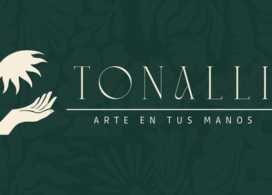 Logo of TONALLI SALON in Guadalajara, Jalisco, MX, featuring elegant hand and floral design.