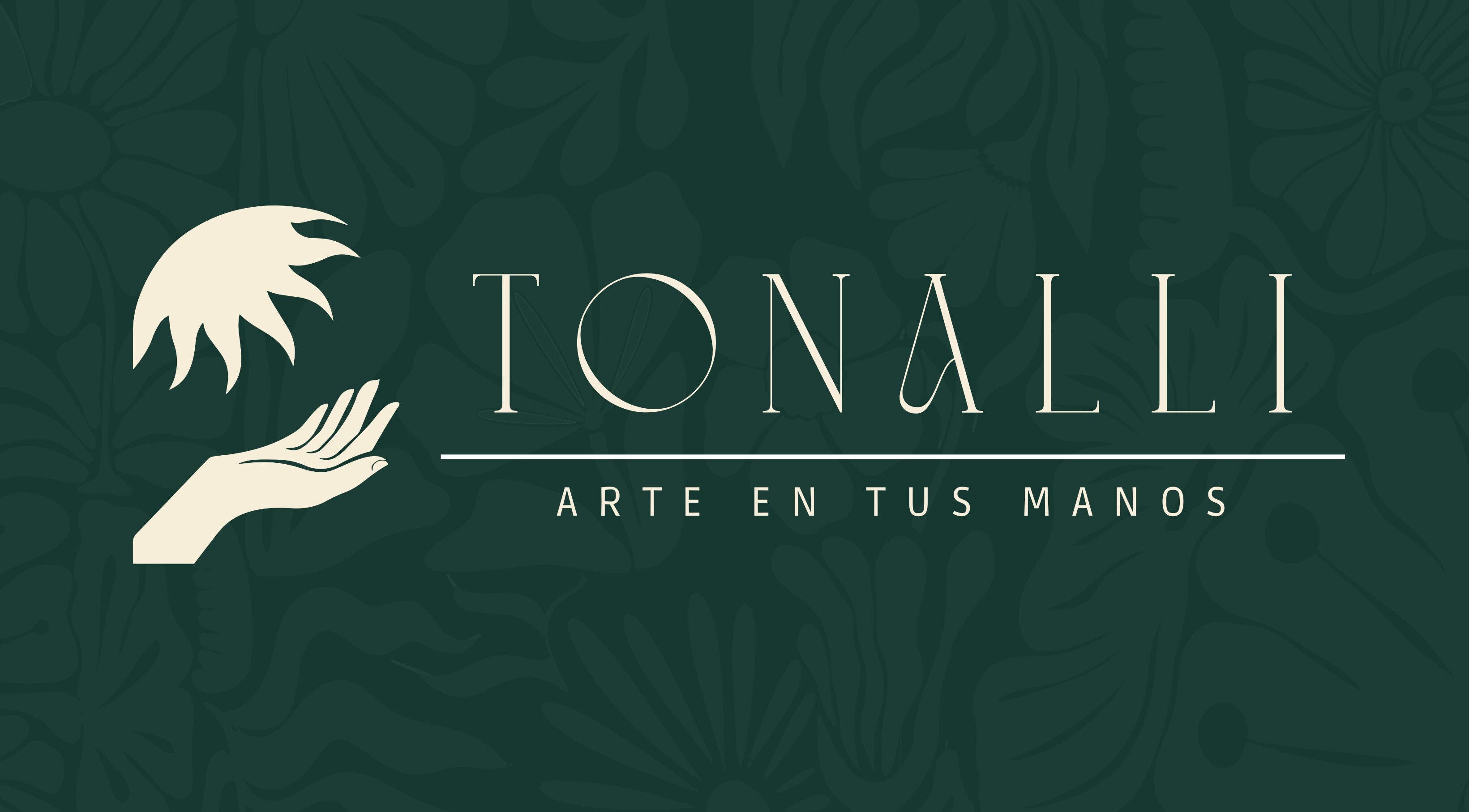 Logo of TONALLI SALON in Guadalajara, Jalisco, MX, featuring elegant hand and floral design.