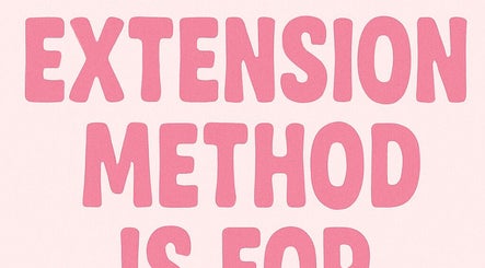 Pink text on a light background promoting beauty services at Haus of Blondie Manes, Edgeworth, New South Wales, AU.