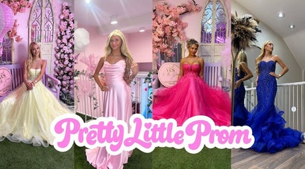 Pretty Little Prom in Darlington, England showcases elegant prom dresses in a vibrant, colorful display.