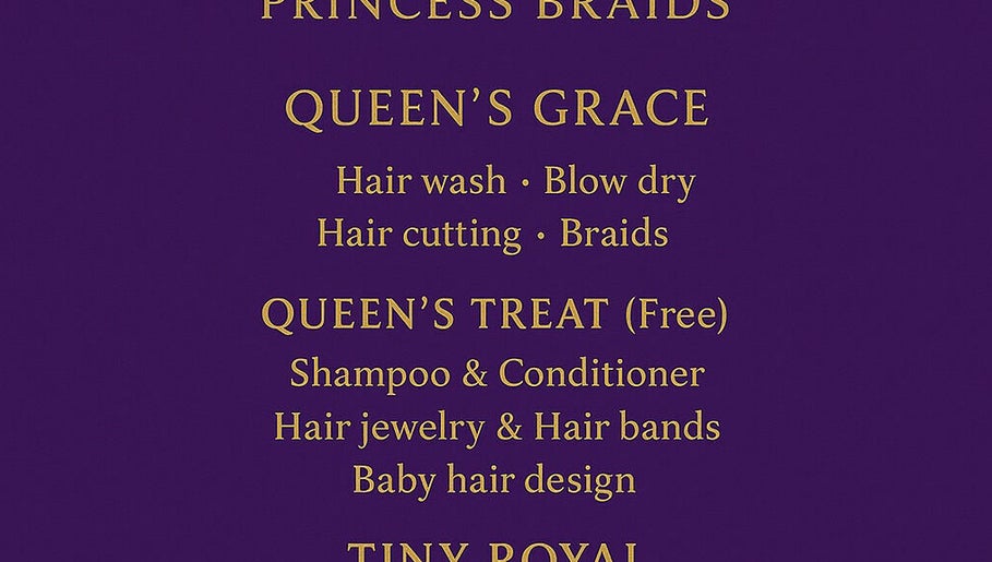 Efu’s Princess Braids service menu in Addis Ababa, offering hair wash, blow dry, cutting, and braids.