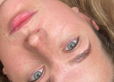 Close-up of expertly shaped brows at Browsbyorlax in County Kerry, County Kerry, IE.