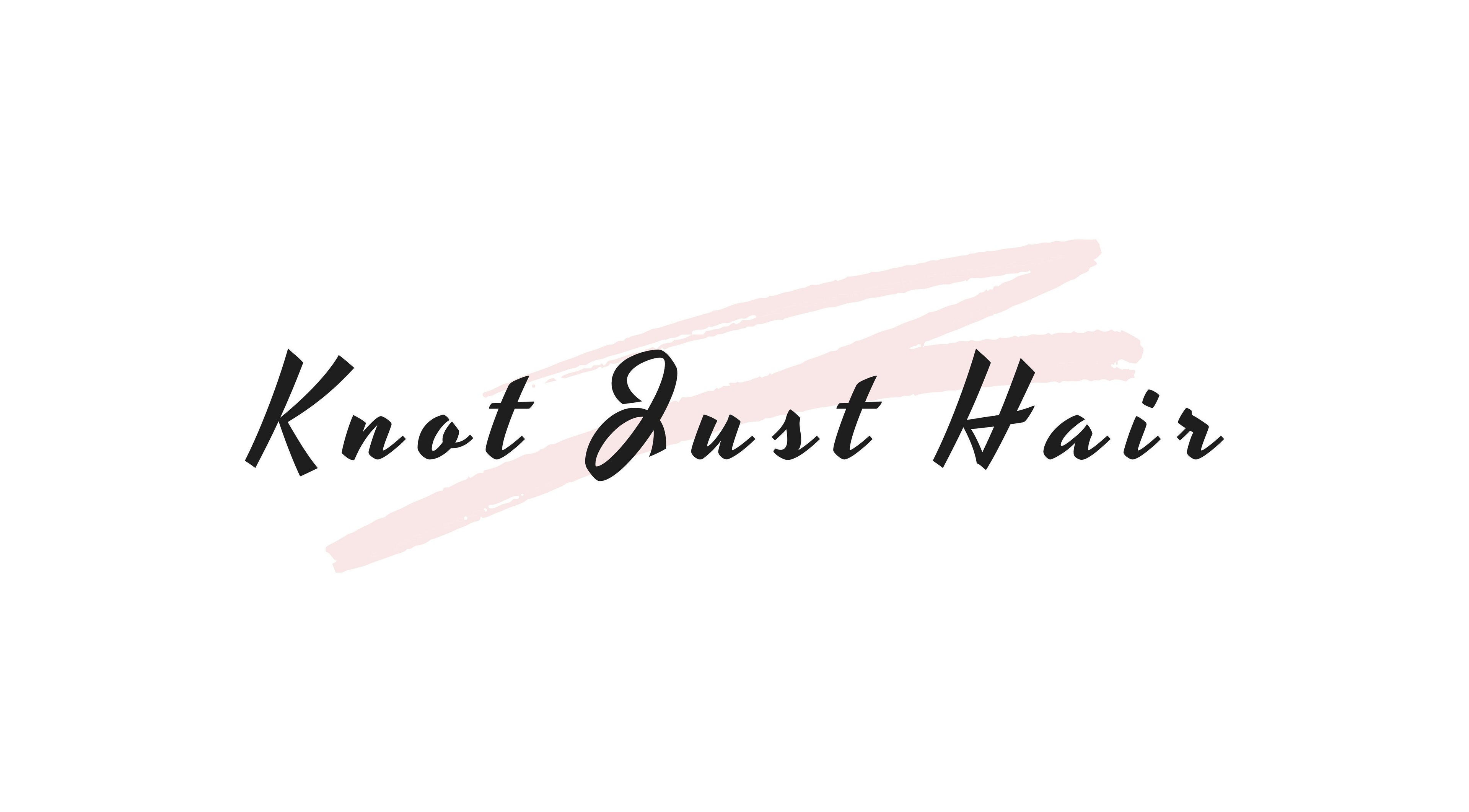 Knot Just Hair logo featuring elegant script in Didcot, England, GB.