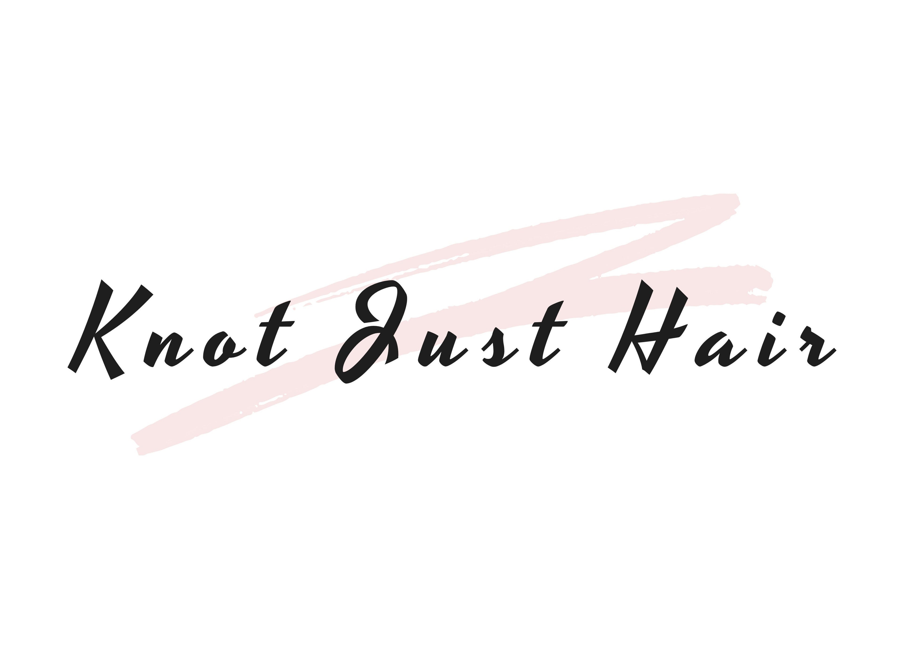 Knot Just Hair logo featuring elegant script in Didcot, England, GB.