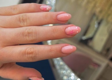 Pink nail art at Beauty HQ, Southport, England, GB showcasing elegant manicure design.