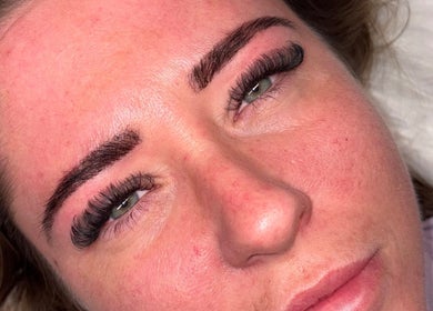 Close-up of elegant lash extensions at The Lash Palace, Shipley, England, GB.