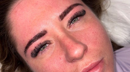 Close-up of elegant lash extensions at The Lash Palace, Shipley, England, GB.