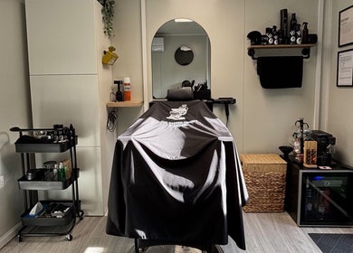 Professional barber chair and tools at The Barber Chair By Michael, Wainscott, England, GB.