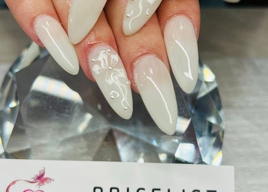 Elegant nail art with floral design at Vien Beauty Badham, Dickson, Australian Capital Territory, AU.