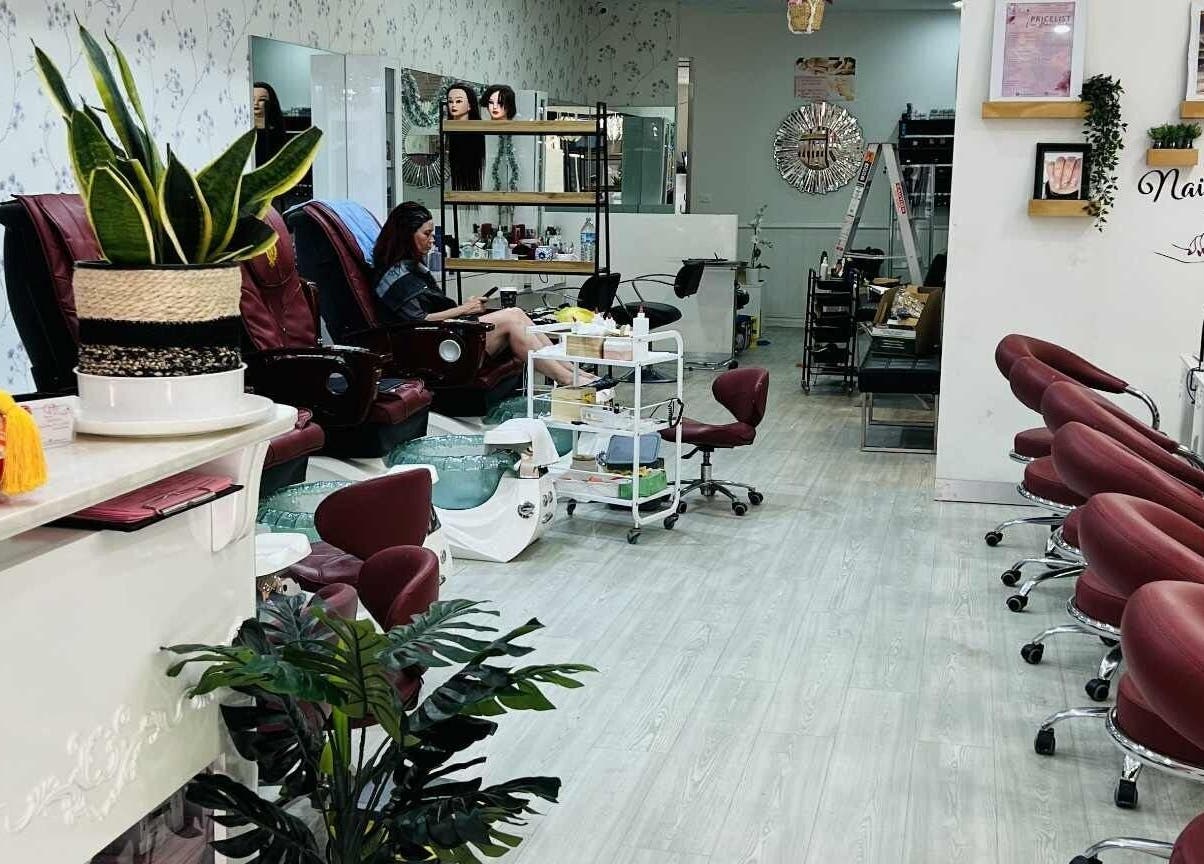 Relaxing nail spa area at VBeauty Dickson, Dickson, Australian Capital Territory, AU with plush seating.