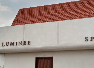 Front view of Luminee Spa, showcasing modern architecture in Bali, Bali, ID with a red-tiled roof.