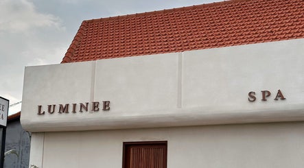 Front view of Luminee Spa, showcasing modern architecture in Bali, Bali, ID with a red-tiled roof.