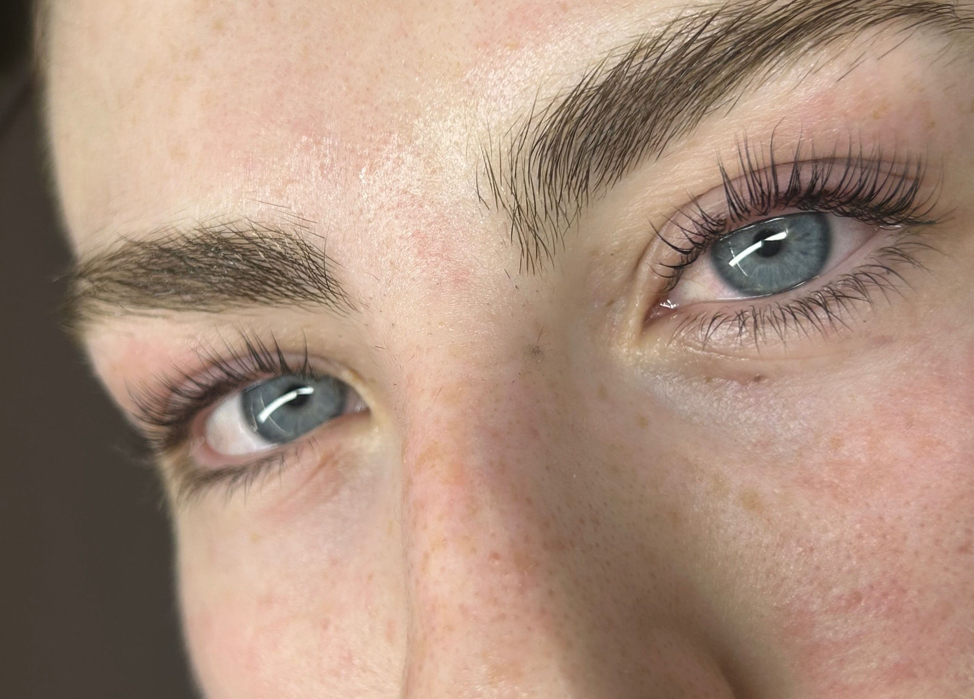 Close-up of enhanced lashes done at By Lily Rose, Menai, New South Wales, AU.