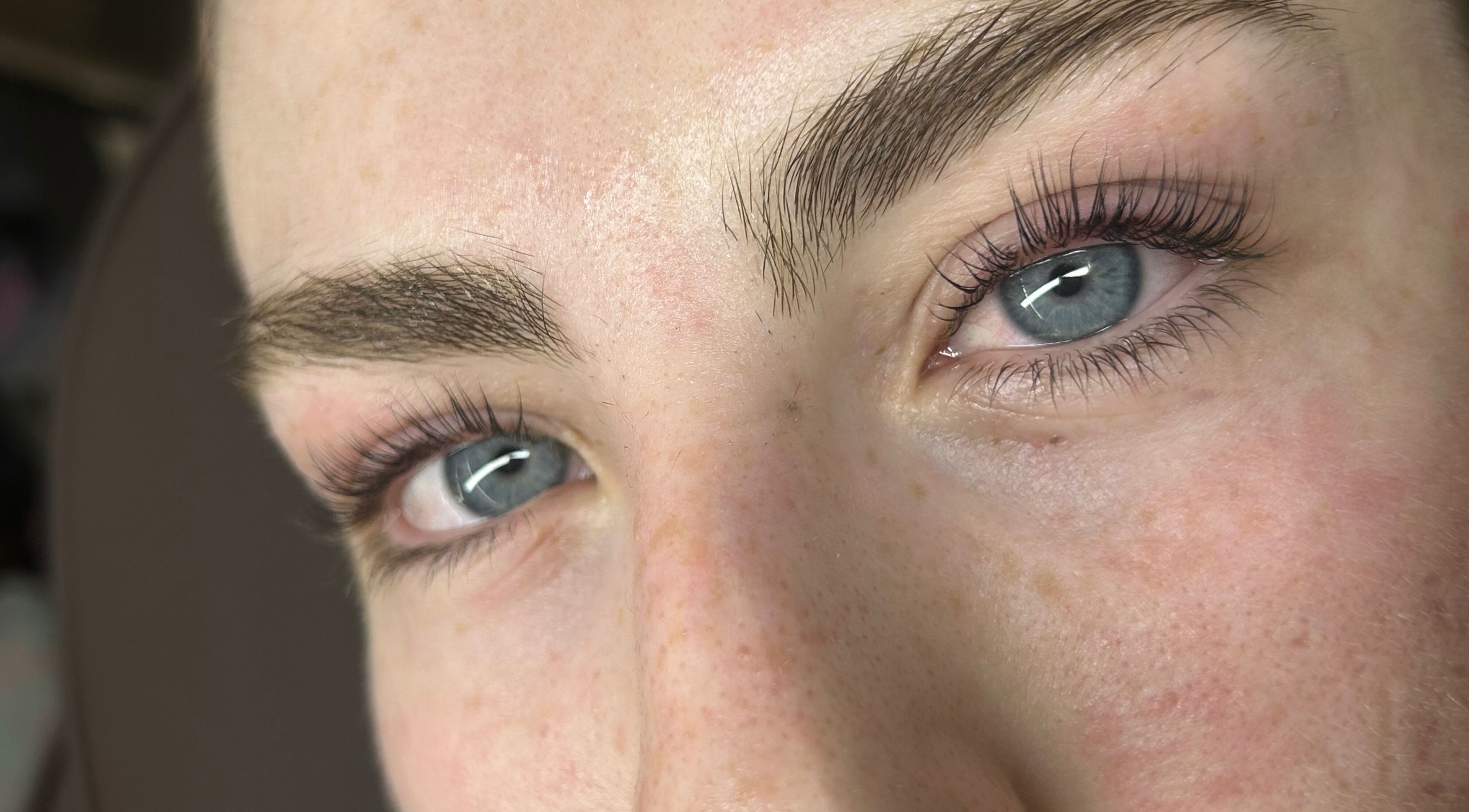 Close-up of enhanced lashes done at By Lily Rose, Menai, New South Wales, AU.