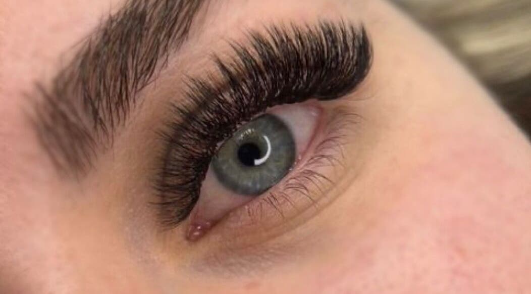 Close-up of elegant lash extensions at Lashed Out Cosmetics, Blue Haven, New South Wales, AU.