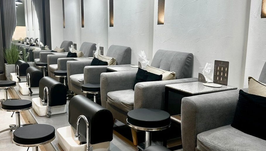 Comfortable pedicure stations at Peony Beauty Center Kalba, Kalba, Sharjah, AE. Plush seating and modern decor.