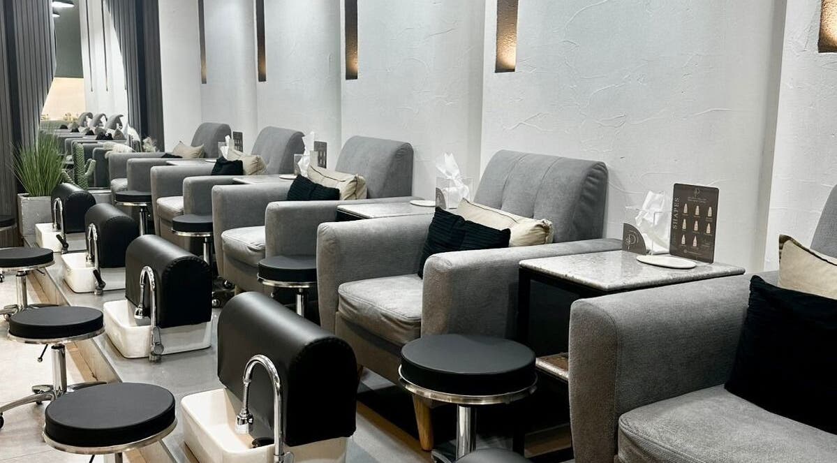 Comfortable pedicure stations at Peony Beauty Center Kalba, Kalba, Sharjah, AE. Plush seating and modern decor.