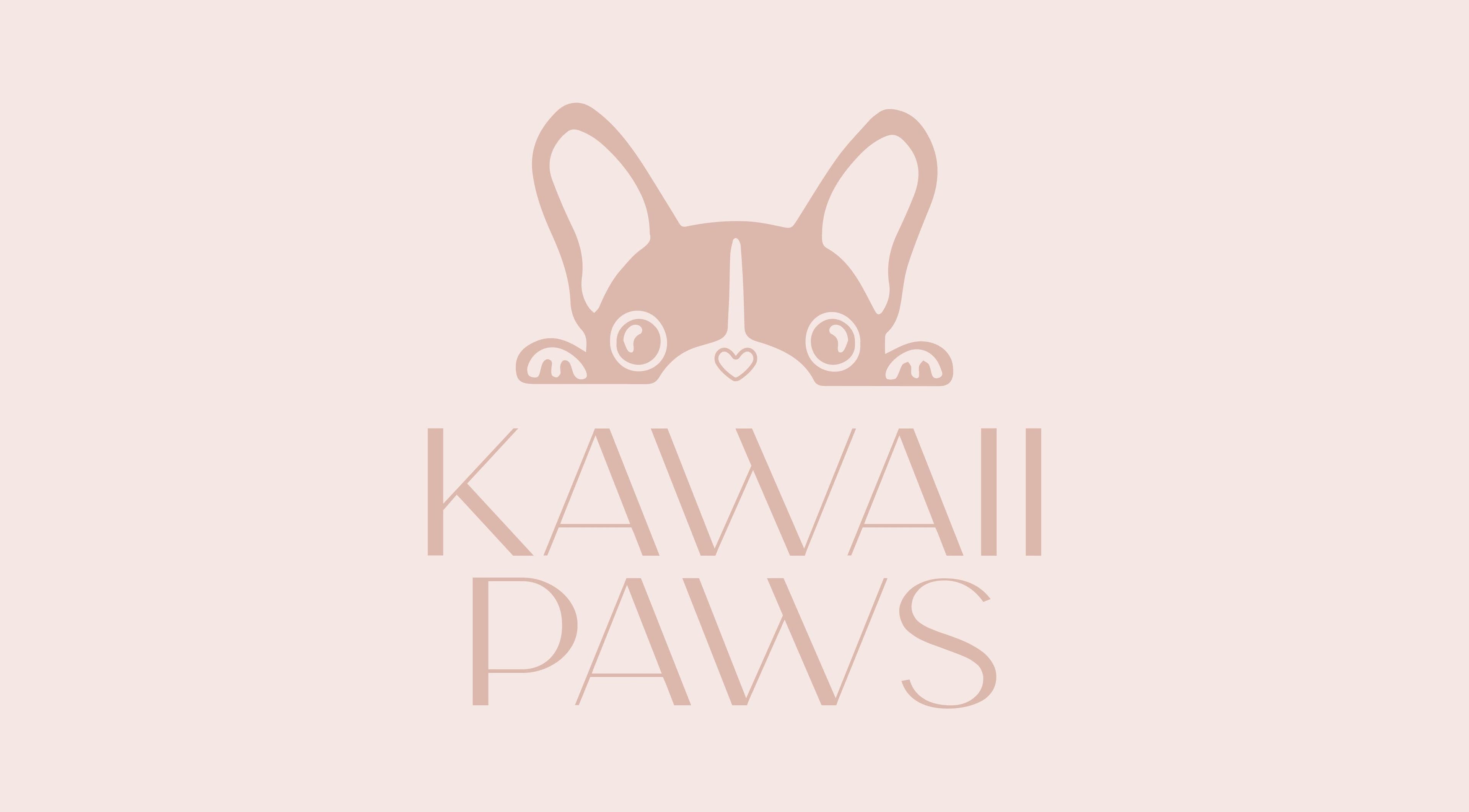 Stylized logo of Kawaii Paws, featuring cute animal ears, Newport, Queensland, AU.