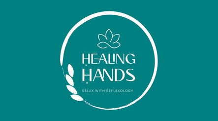 Healing Hands logo with leaf design, Gravesend, England, GB.