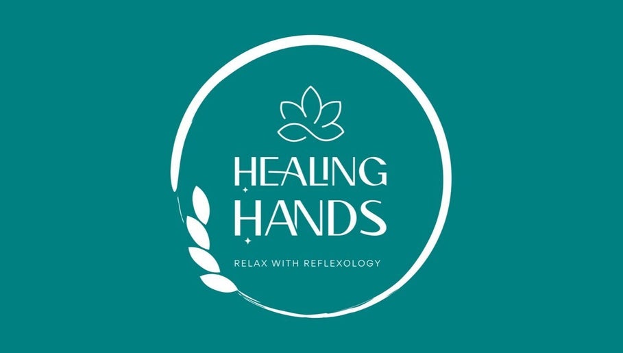 Healing Hands logo showing a lotus and laurel in Gravesend, England, GB.