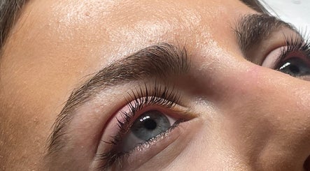 Close-up of perfectly groomed brows and lashes at The Beauty House, Prospect, South Australia, AU.