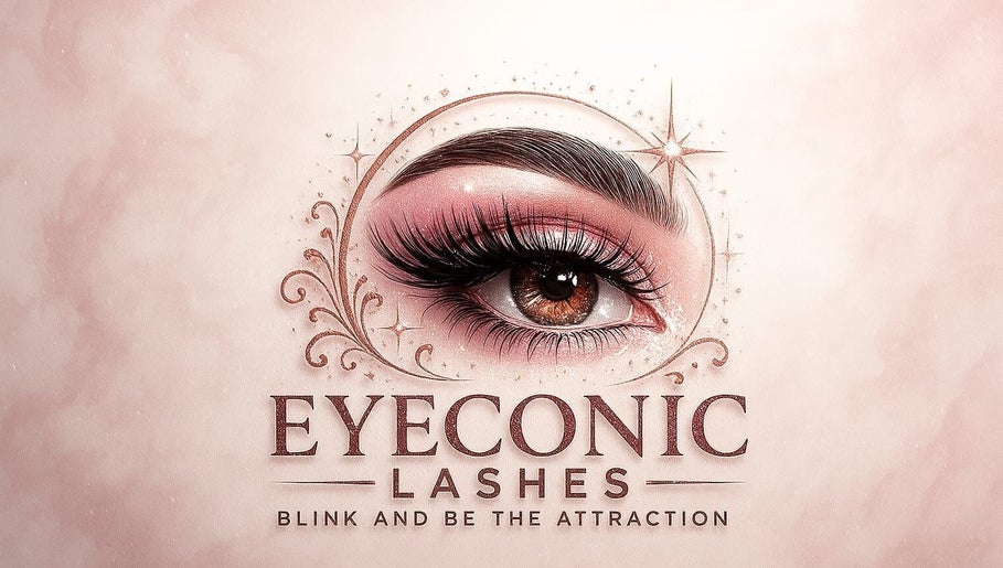Eyeconic Lashes logo with artistic eye design in Saint John's, Saint John, AG.