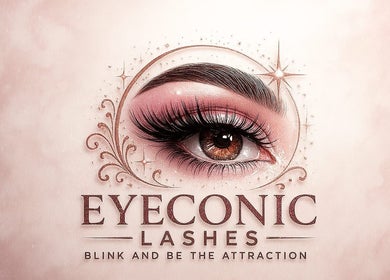 Elegant Eyeconic Lashes logo featuring a detailed eye design in Saint John's, Saint John, AG.