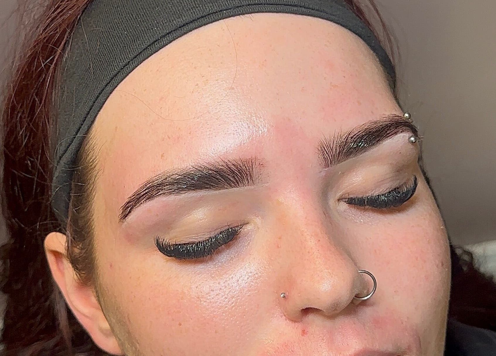 Expert eyebrow styling at mbbrows, Newtownabbey, Northern Ireland, GB, showcasing precise artistry.