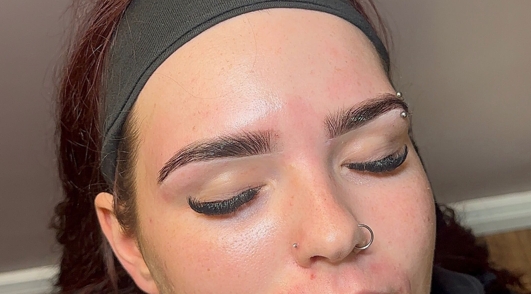 Expert eyebrow styling at mbbrows, Newtownabbey, Northern Ireland, GB, showcasing precise artistry.